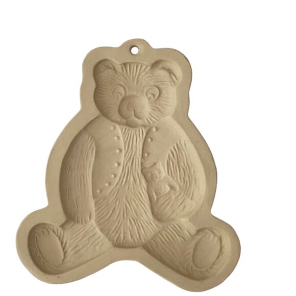 Vintage Brown Bag Stoneware Cookie Mold Collection: Teddy Bear, Circa 1984 - Picture 2 of 11